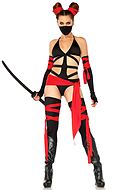 Female ninja (aka kunoichi), teddy costume, sash, strappy front